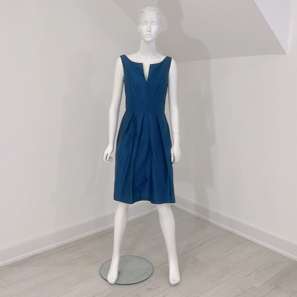 Sample NWT Dessy size 10 in Cerulean Blue (TEAL) in Silk Shantung- Pristine